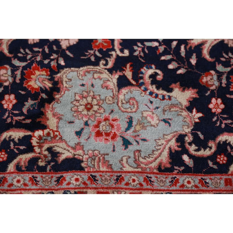 Hand Knotted Oriental 100% Wool Carpet Traditional All-Over Navy Blue & Blues Bidjar Area Rug - 12' 8'' X 9' 9''