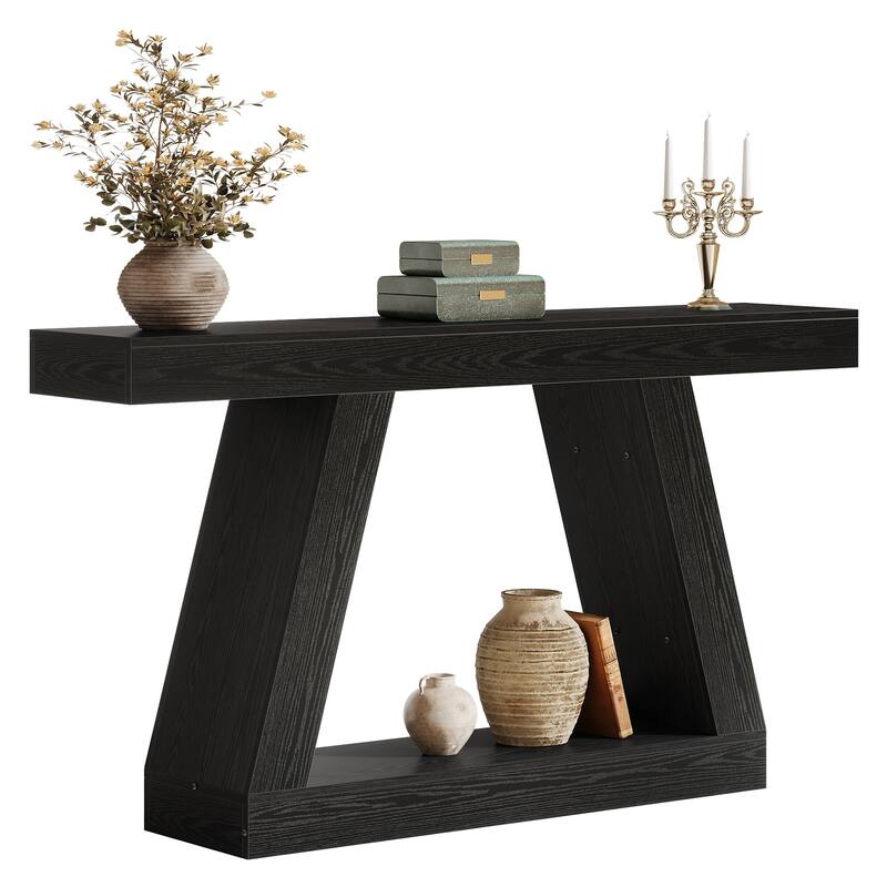 55 Inch Modern Black Console Table for Entryway