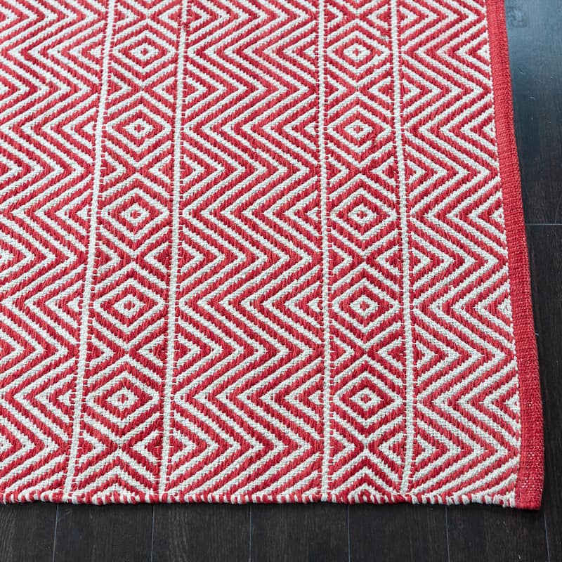 Fabstyles Herringbone Flatweave Cotton Area Rag Rug for Living Room