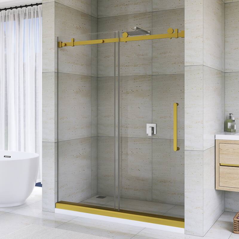60" x 76" Sliding Frameless Shower Door - 60'' x 0.38'' x 76''