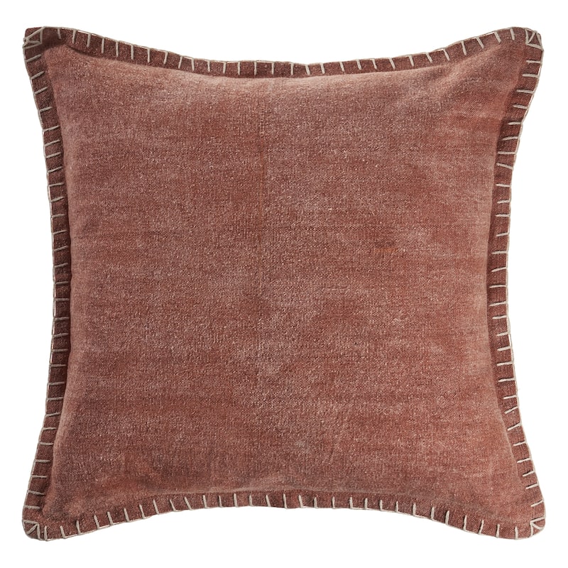 Sevita Guapo Casual Solid Stitched Edge Cotton Throw Pillow