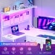 preview thumbnail 53 of 72, L Shaped Computer Desk 5 fabric Drawers Gaming Desk Storage Shelf