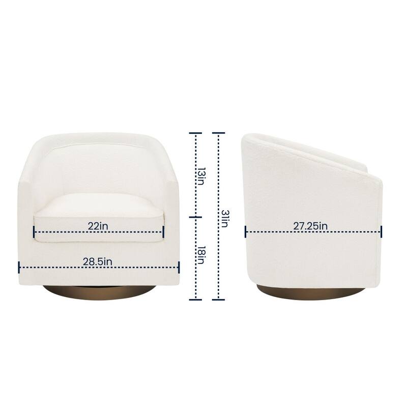 Club Style Swivel Commercial Barrel Accent Armchair - 27.25"D x 28.5"W x 30.75"H