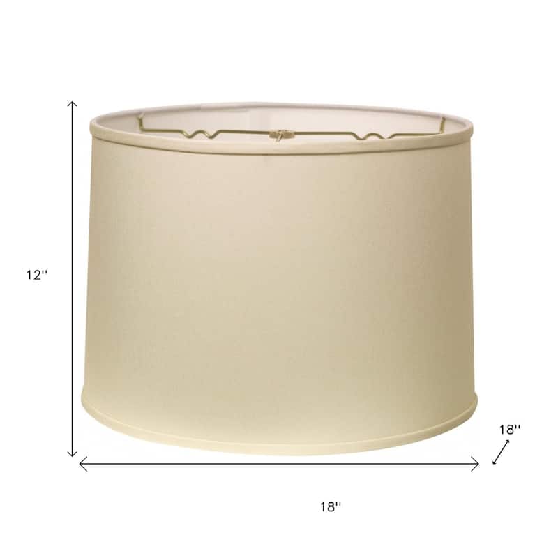 HomeRoots Ivory No Slub Innsbruck Drum Lamp Shade - 18" L x 18" W x 12" H