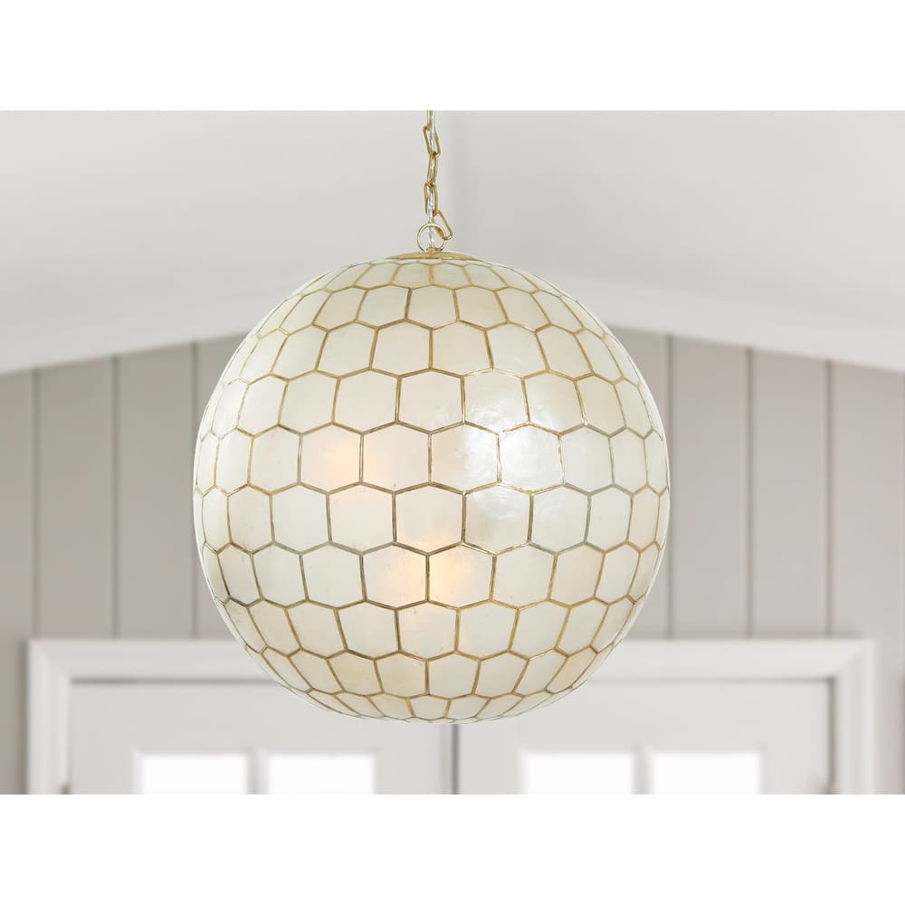 Capiz Honeycomb Globe Pendant Light