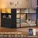preview thumbnail 39 of 41, Twin Size Low Loft Bed 6 Fabric Storage Drawers LED Lights Twin Over Twin Bunk Bed