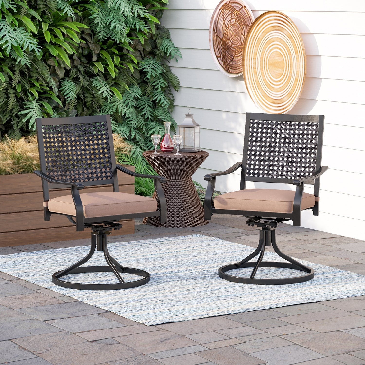 Outdoor metal swivel online chairs