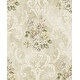 preview thumbnail 3 of 4, Seabrook Designs Eryn Floral Damask Unpasted Wallpaper 20.5 in. W x 33 ft. L - Metallic Champagne & Cream