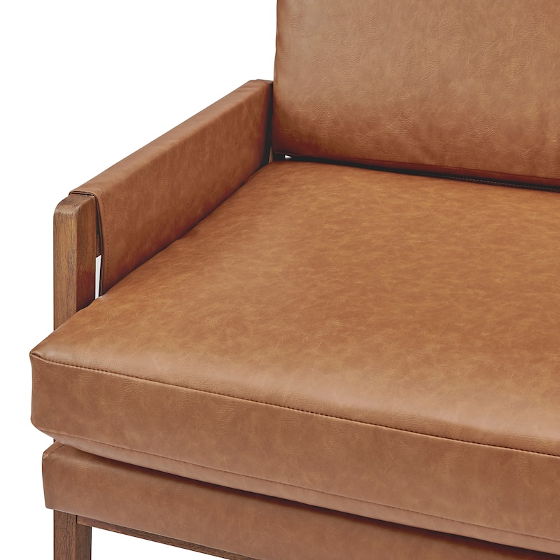 NPD Furniture Colton Fabric/Faux Leather Accent Arm Chair