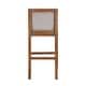 preview thumbnail 7 of 13, Set of 2 Beige Wood Frame Counter Height Bar Stool Fabric Accent Chair