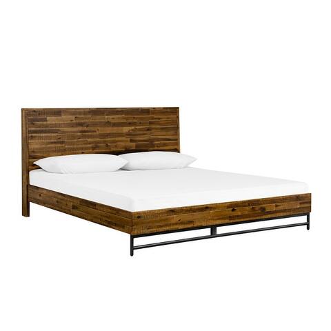 Cusco 3 Piece Acacia Bed and Nightstands Bedroom Set