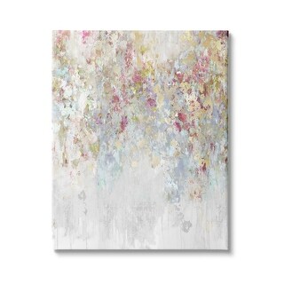 Stupell Modern Cascading Pink Flowers Abstract Painting Confetti Florals Canvas Wall Art - Multi-Color