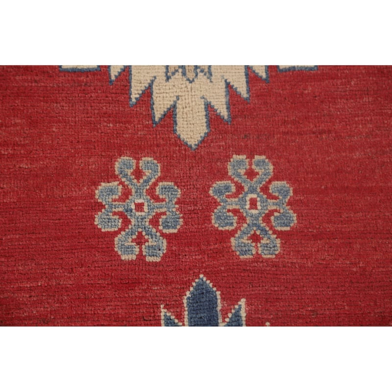 Red Kazak Rug Hand-Knotted Oriental Wool Carpet - 8'2"x 12'2"
