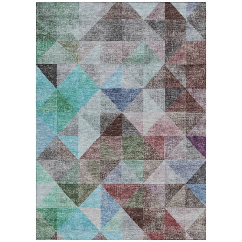HomeRoots Geometric Transitional Rectangle Outdoor Rug