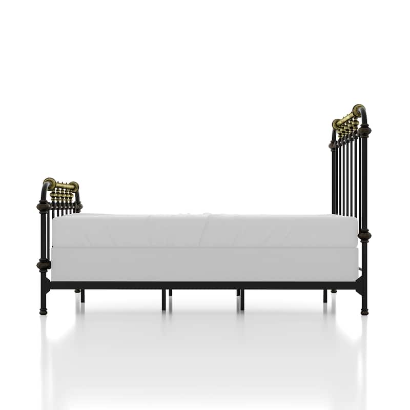 Furniture of America Pall Industial Black Metal Panel Bed