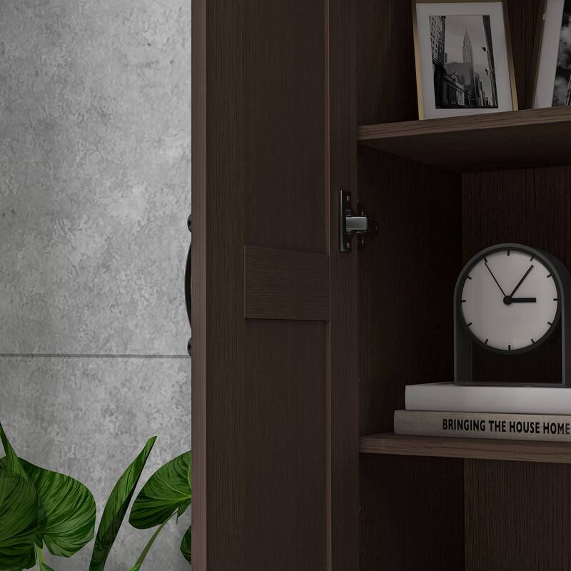 Modern Storage Cabinet with Adjustable Shelves Soft Close Door Anti Tipping Durable Particleboard for Home and Office