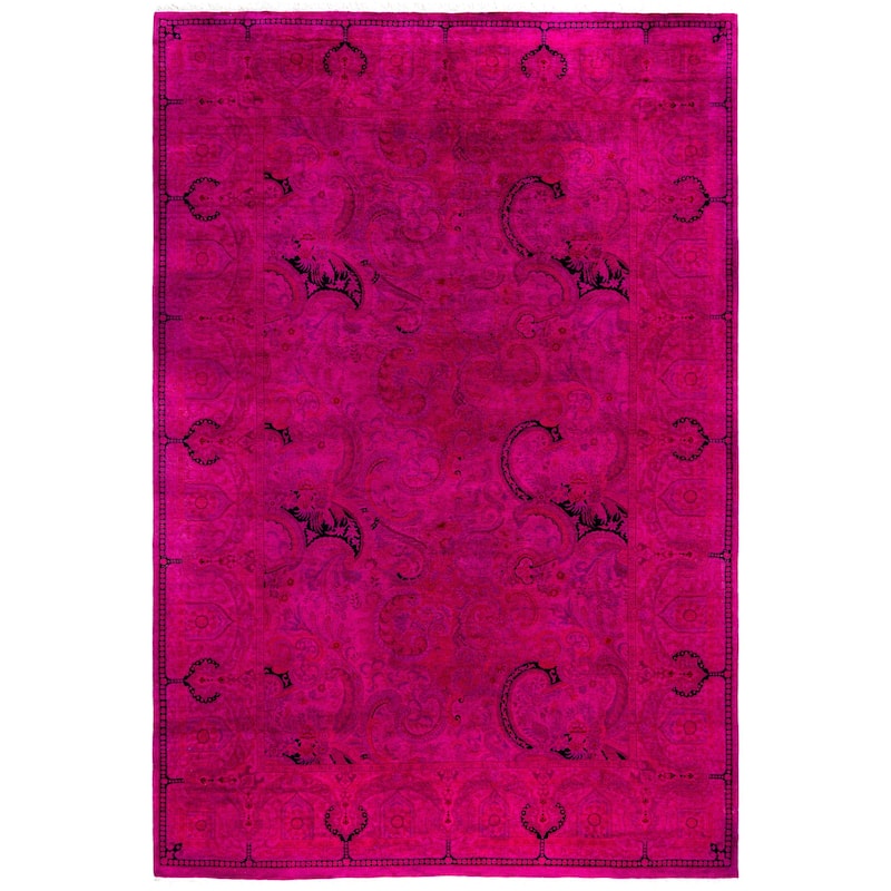 Overdyed One-of-a-Kind Hand-Knotted Area Rug - Pink - 6' 1" x 9' 0"