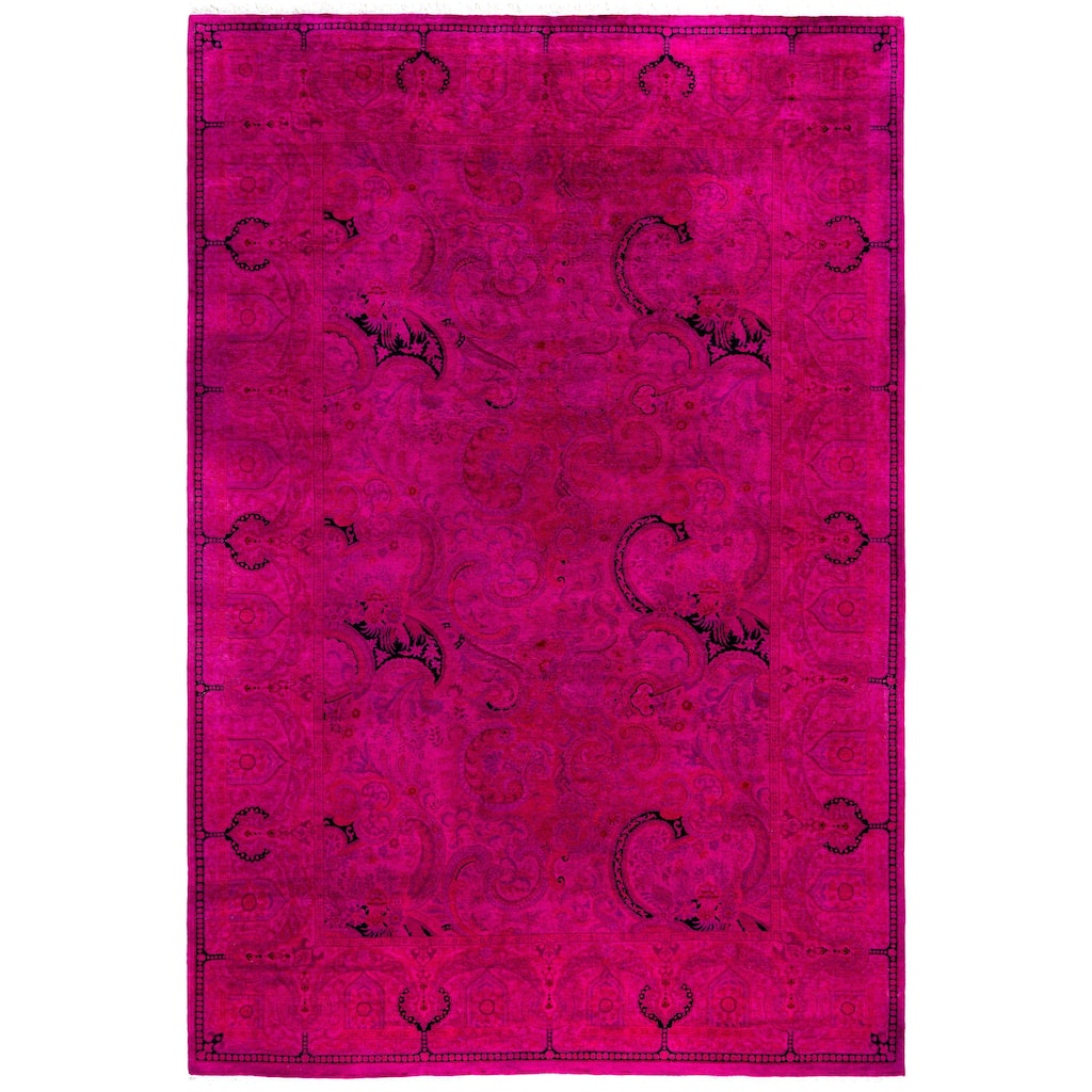 Overdyed One-of-a-Kind Hand-Knotted Area Rug - Pink - 6' 1" x 9' 0"