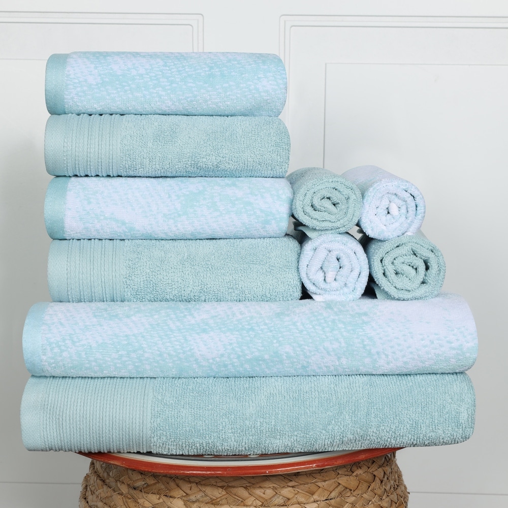 Brielle Home 2 Pack Kitchen Towel Set, Blue - 100% Turkish Cotton