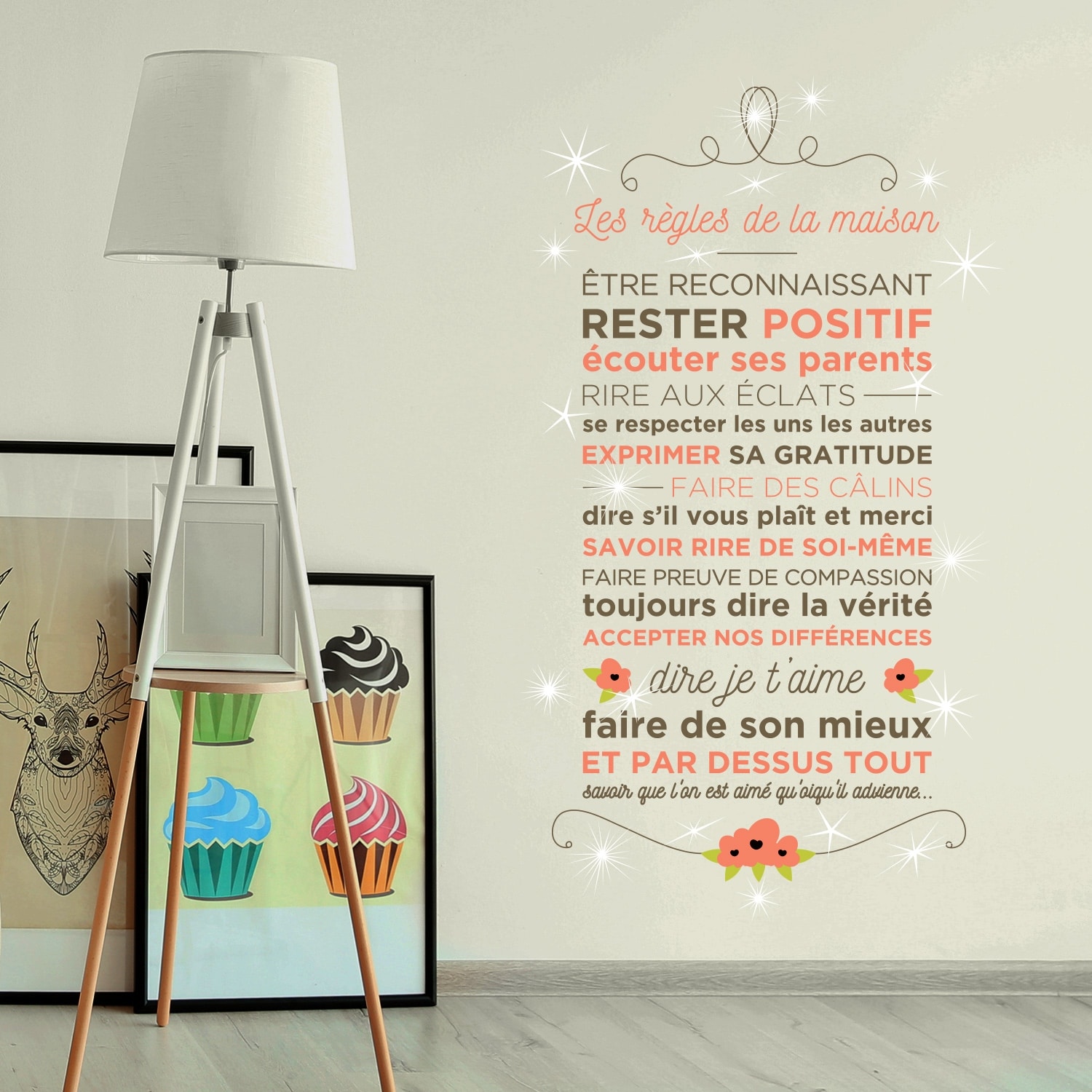 Shop Walplus French Floral Quote Wall Sticker Decal Decor Swarovski Crystal Overstock 31770439