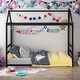 preview thumbnail 2 of 16, Kids and Baby Twin Size Playful House Platform Bed With Roof And Chimney