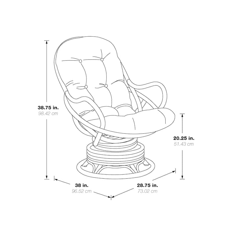 Rattan Swivel Rocker Chair