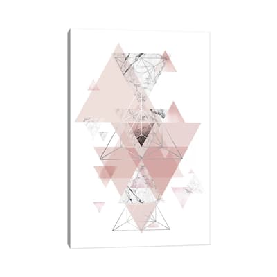 iCanvas "Blush Pink Marbled Geometric" by Urban Epiphany Canvas Print