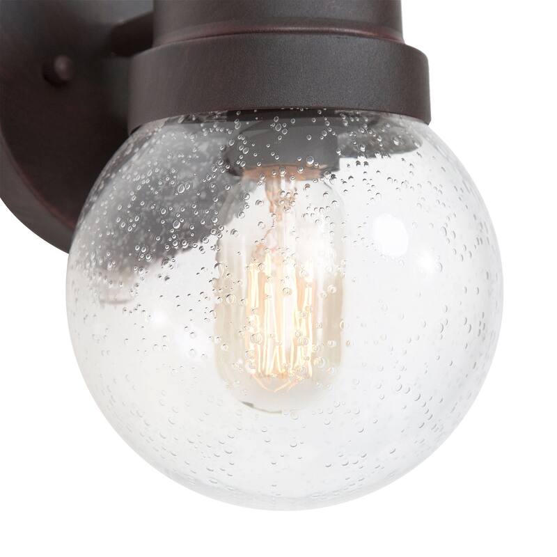 2 Pack Baley 1-Light Glass Outdoor Wall Light Lantern for Patio Garage Garden