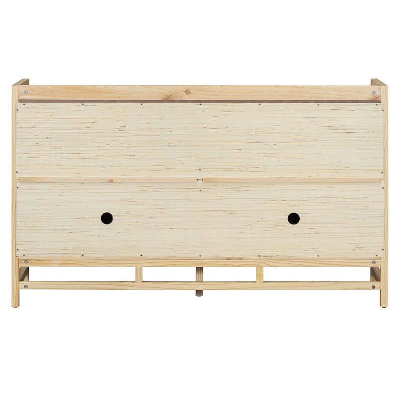 Sideboard Rustic Buffet Cabinet, sideboard cabinet with Decorative Rattan Doors, Buffet Cabinet with Storage