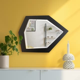 Allan Andrews Contemporary Asymmetrical Abstract Framed Wall Mirror