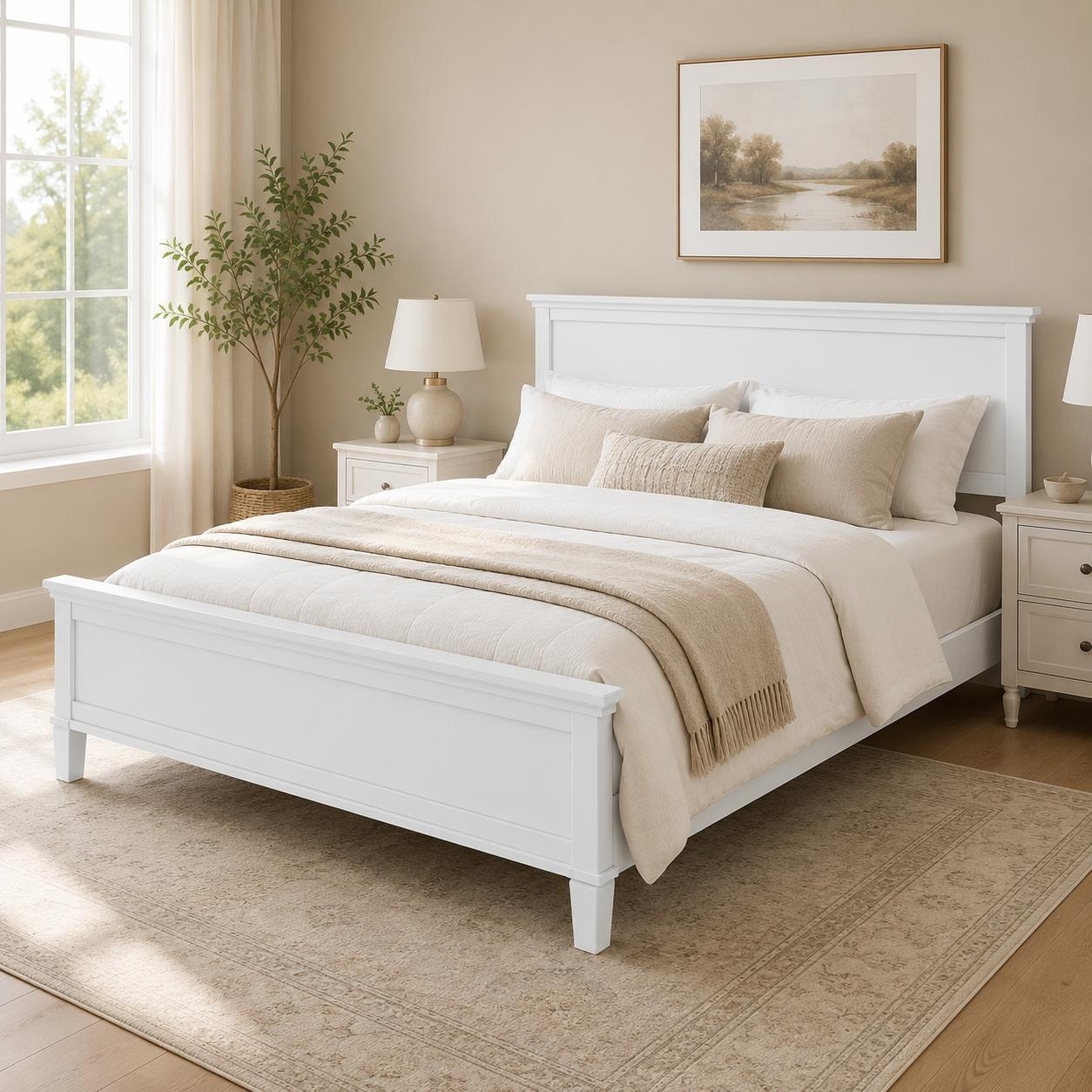 Minimalist Platform Bed with Tapered Legs & Under-Bed Storage by Harper&Bright Designs