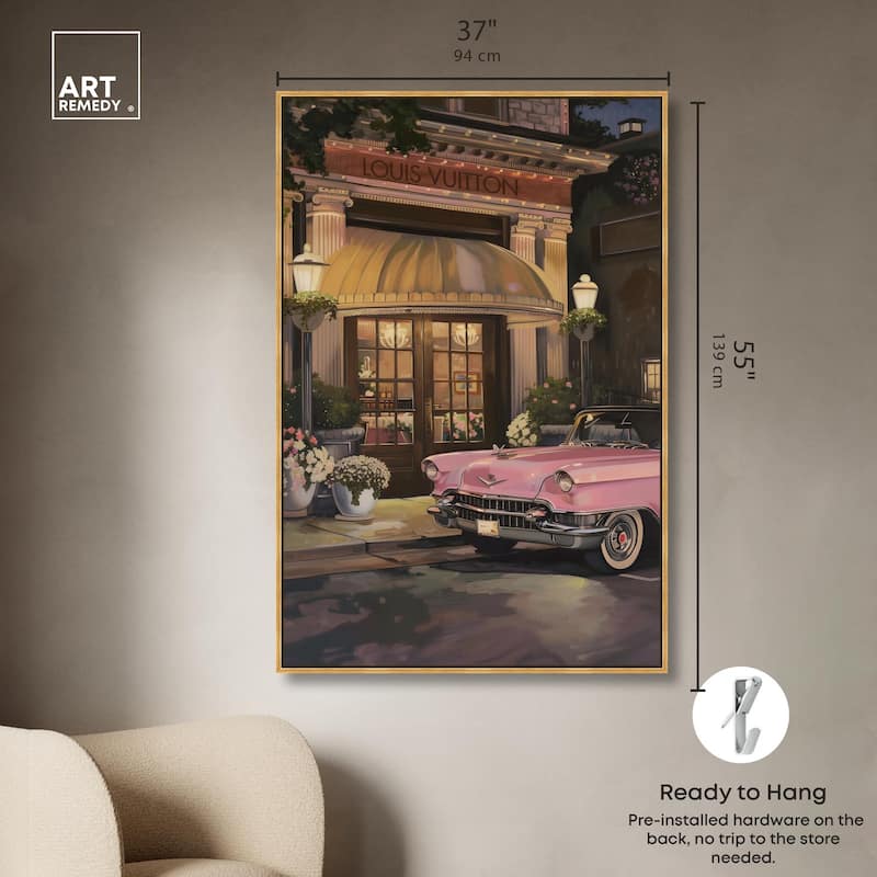 Classic Car Store Visit Canvas by Art Remedy