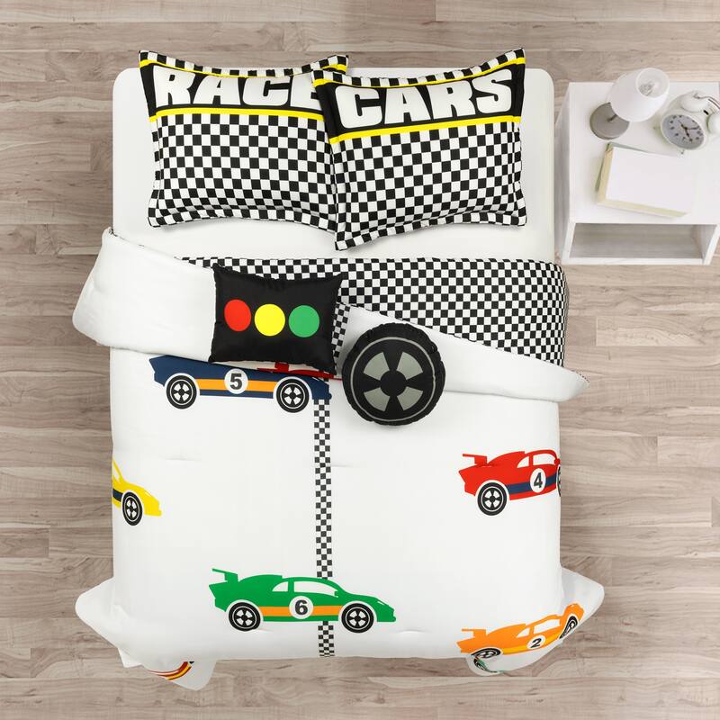 Lush Decor Racing Cars Reversible Oversized Comforter Set