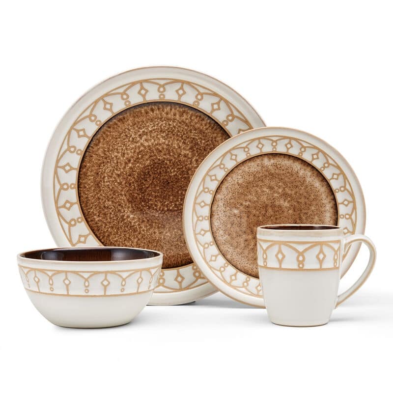 Pfaltzgraff Remi Beige 16-Piece Dinnerware Set, Service for 4