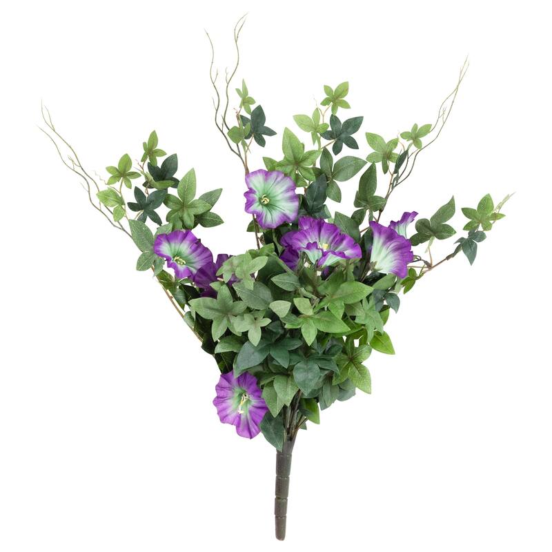 20" Purple Petunia UV Protected Artificial Hanging Floral Bush
