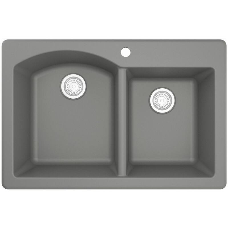 Karran USA QT-610-PK1 Quartz QT 33" Drop In Double Basin Quartz