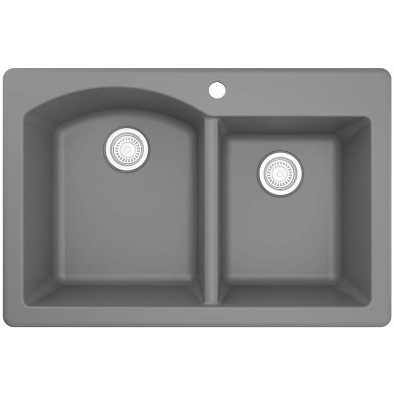 Karran USA QT-610 Quartz QT 33" Drop In Double Basin Quartz Composite - Grey