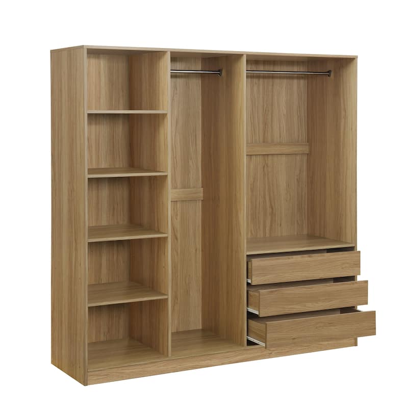 Roomfitters Open Wardrobe Closet System, Freestanding Armoire and Large Storage Organizer with Hanging Rails