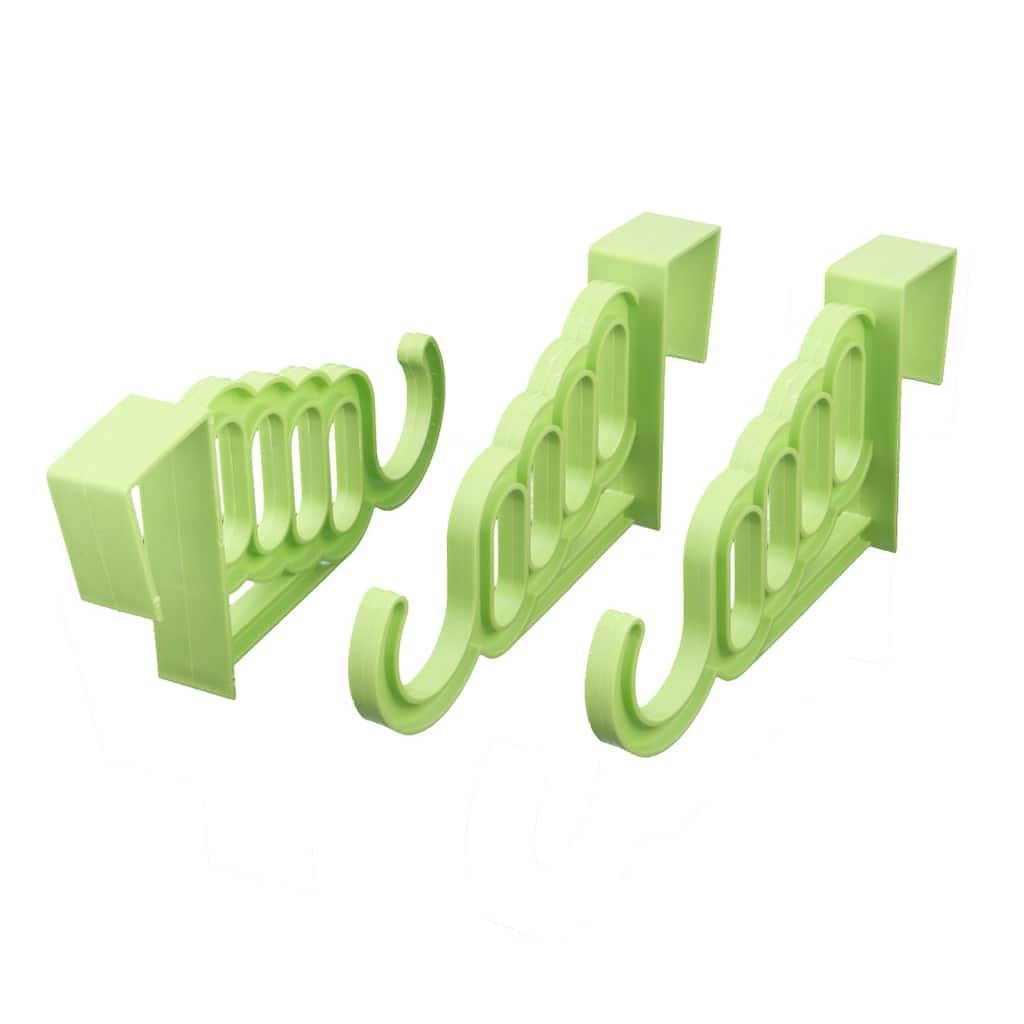 Household Plastic Over Door Wardrobe Clothes Towel Bags Hook Hanger Green 3 Pcs