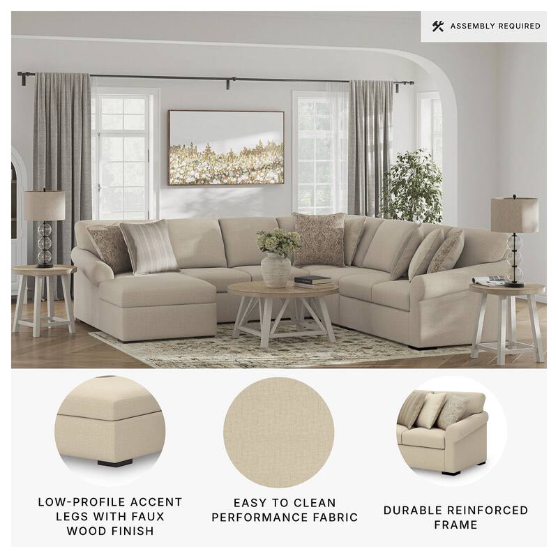 Signature Design by Ashley LadyMae Beige 5-Piece Sectional with Chaise