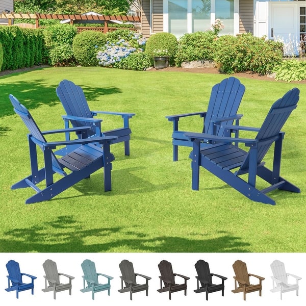 Bonosuki Outdoor 4Piece Plastic Patio Adirondack Chairs Set On Sale