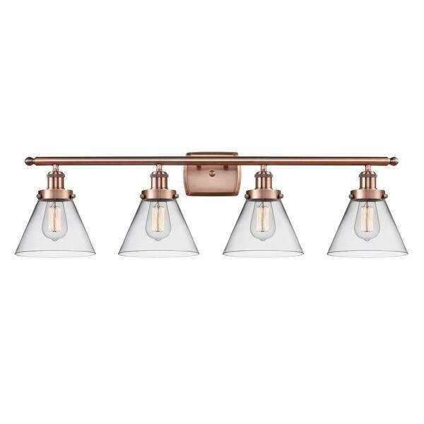 slide 2 of 63, Innovations Lighting Ballston Urban Cone - 4 Light 38" Bath Vanity Light Antique Copper Finish/Clear