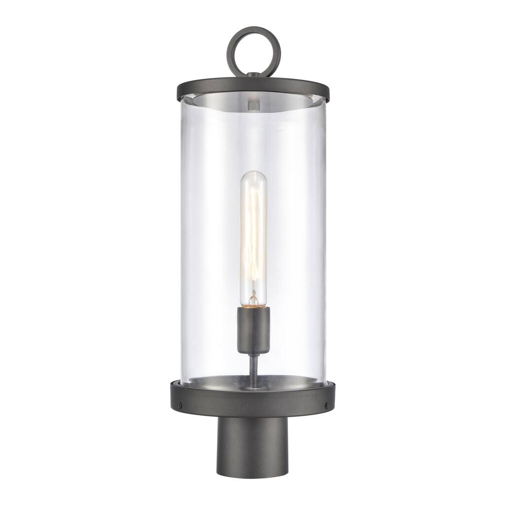 Elk Home Hopkins 20.75'' High 1-Light Outdoor Post Light - Charcoal Black