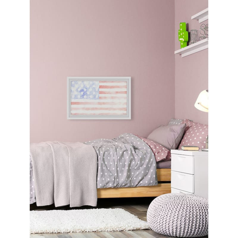 'Faded American Flag' Framed Painting Print