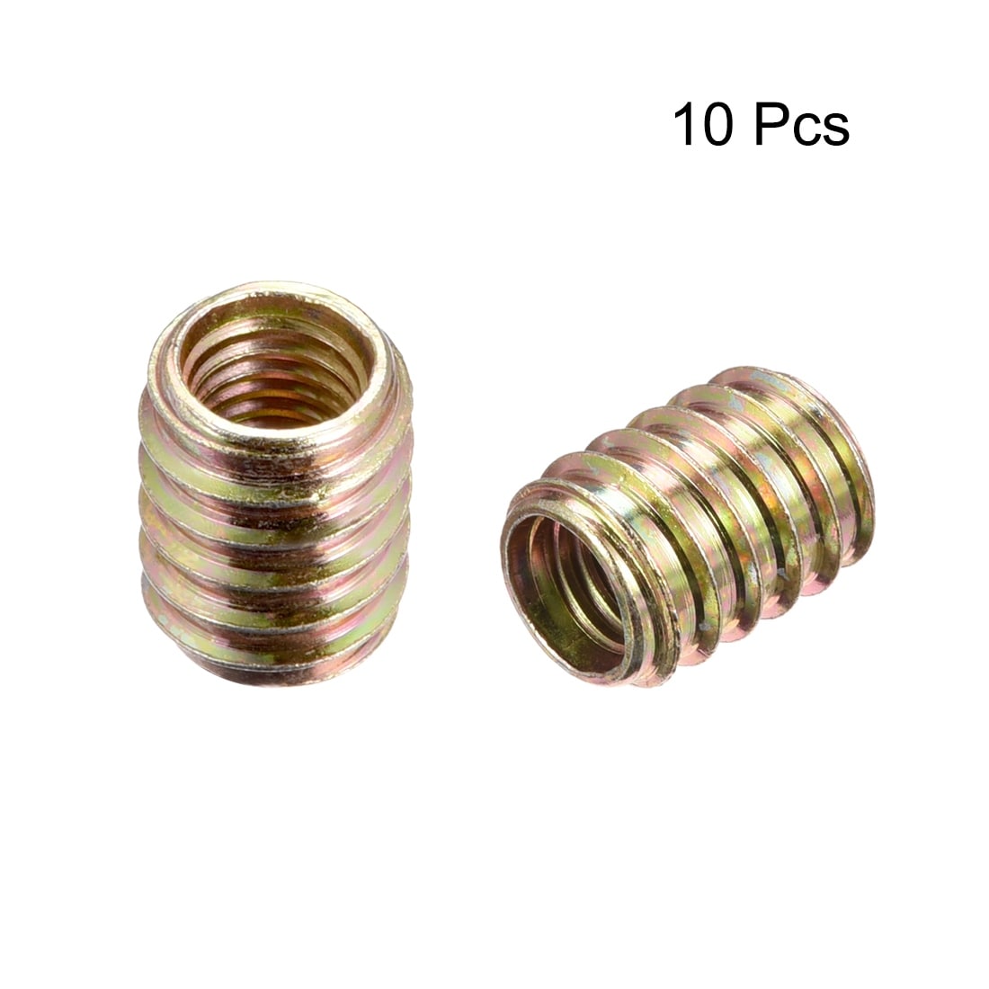uxcell Furniture Threaded Insert Nut Carbon Steel M10 Internal Thread 25mm Length 5pcs