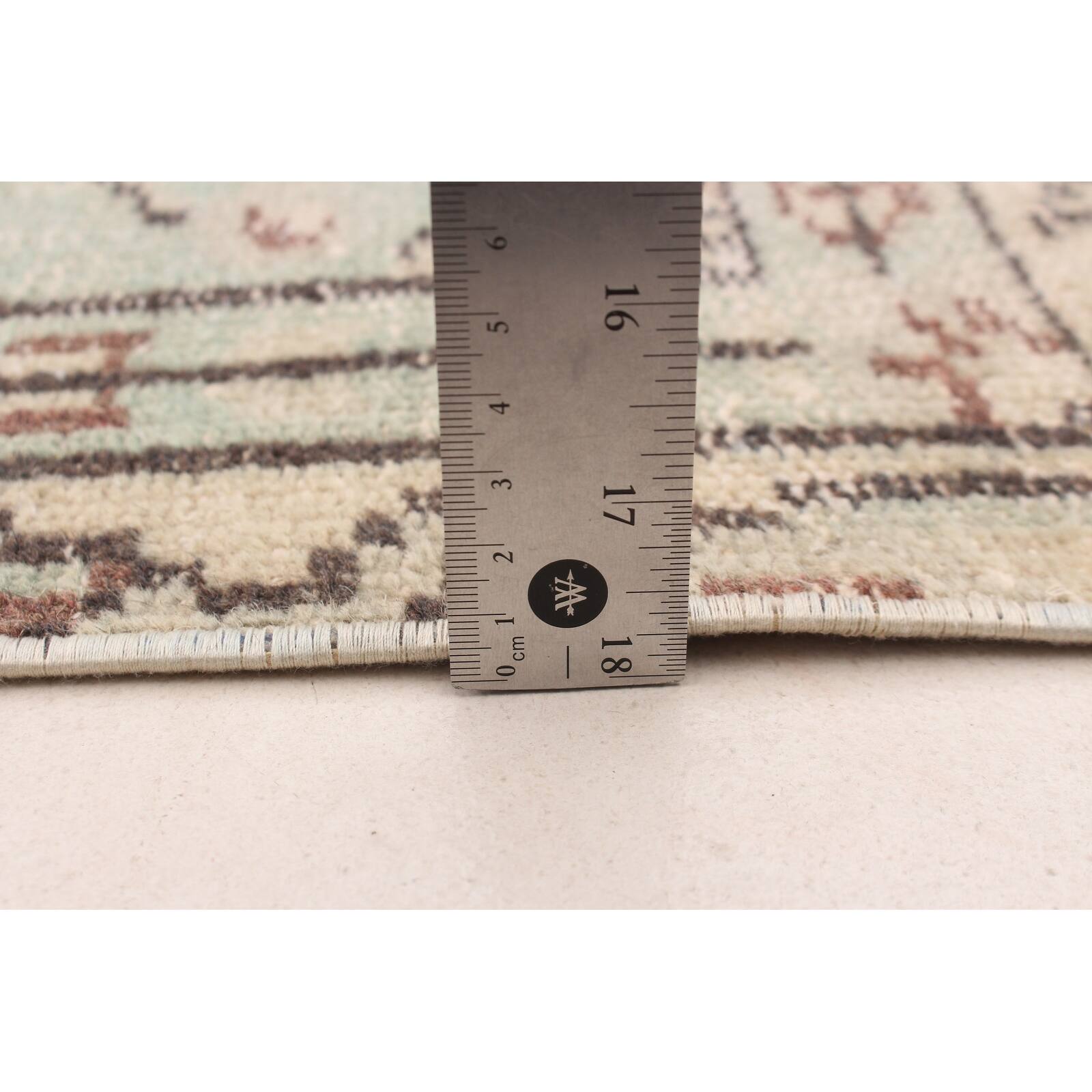 ECARPETGALLERY Handknotted Melis Vintage Light Green Wool Rug 4'3 x