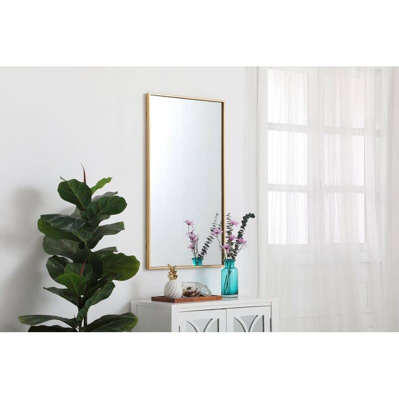 Elegant Lighting Eternity 36" x 20" Rectangular Beveled Metal Framed