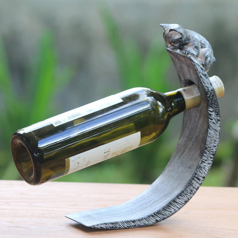 Handmade Wood bottle holder (indonesia)