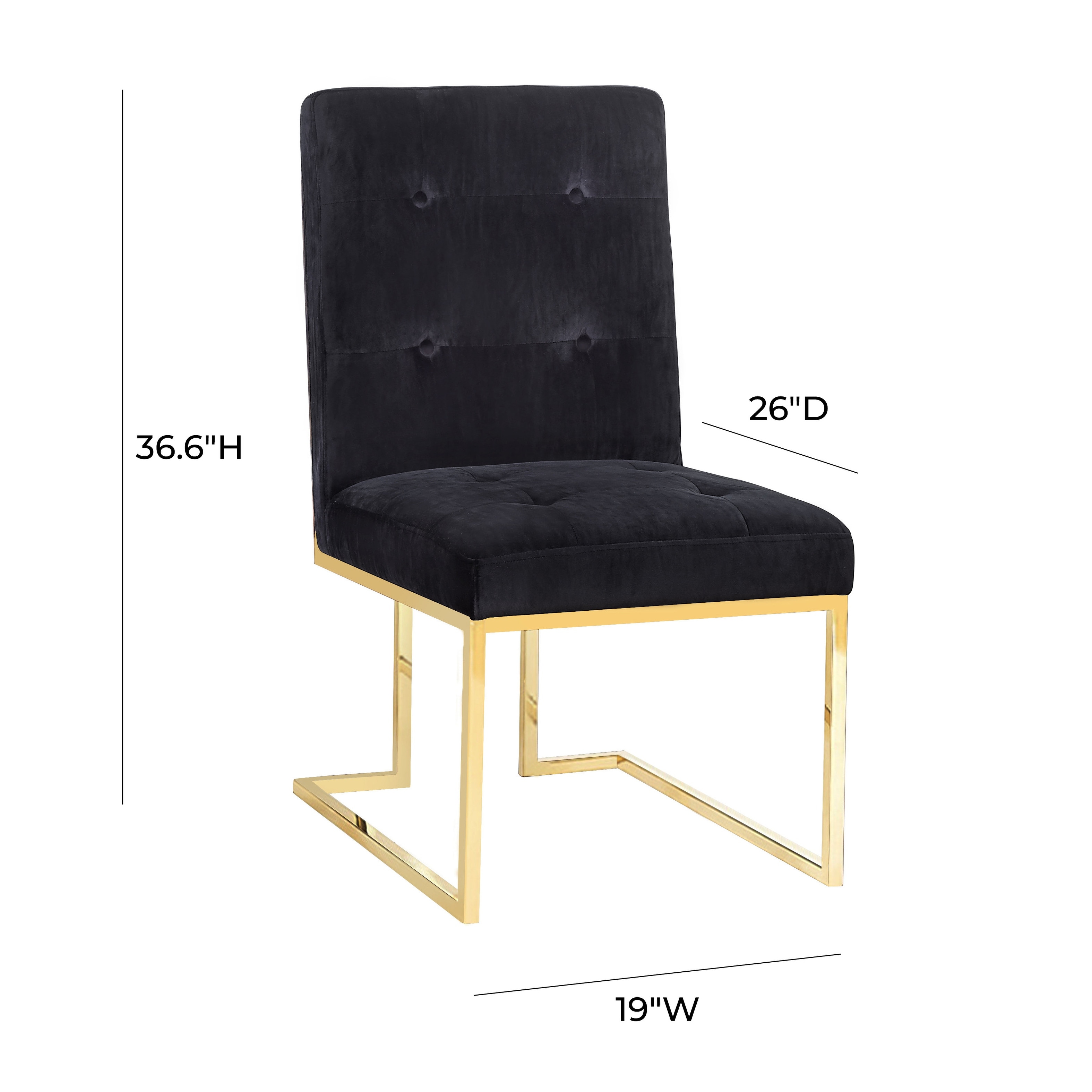 Shop Akiko Black Velvet Chairs Set Of 2 Overstock 15871159
