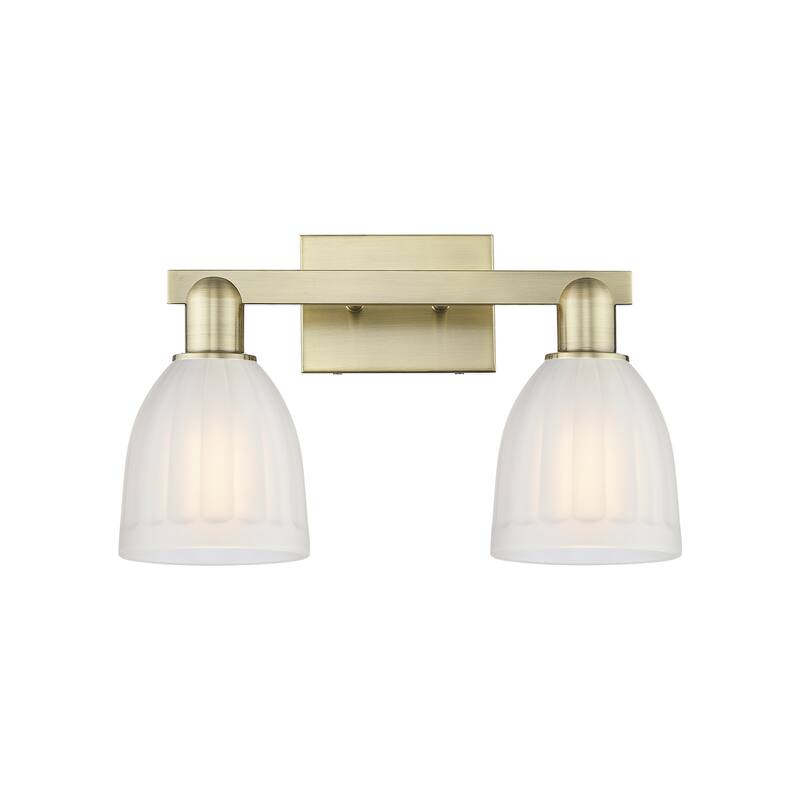 Innovations Lighting 716-2W-12-17 Brookfield Vanity Brookfield 2 Light - Antique Brass / White